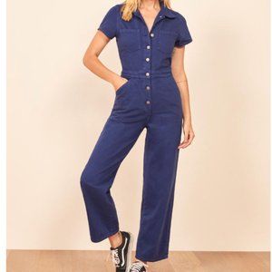 Reformation Womens Blue Izzy Jumpsuit